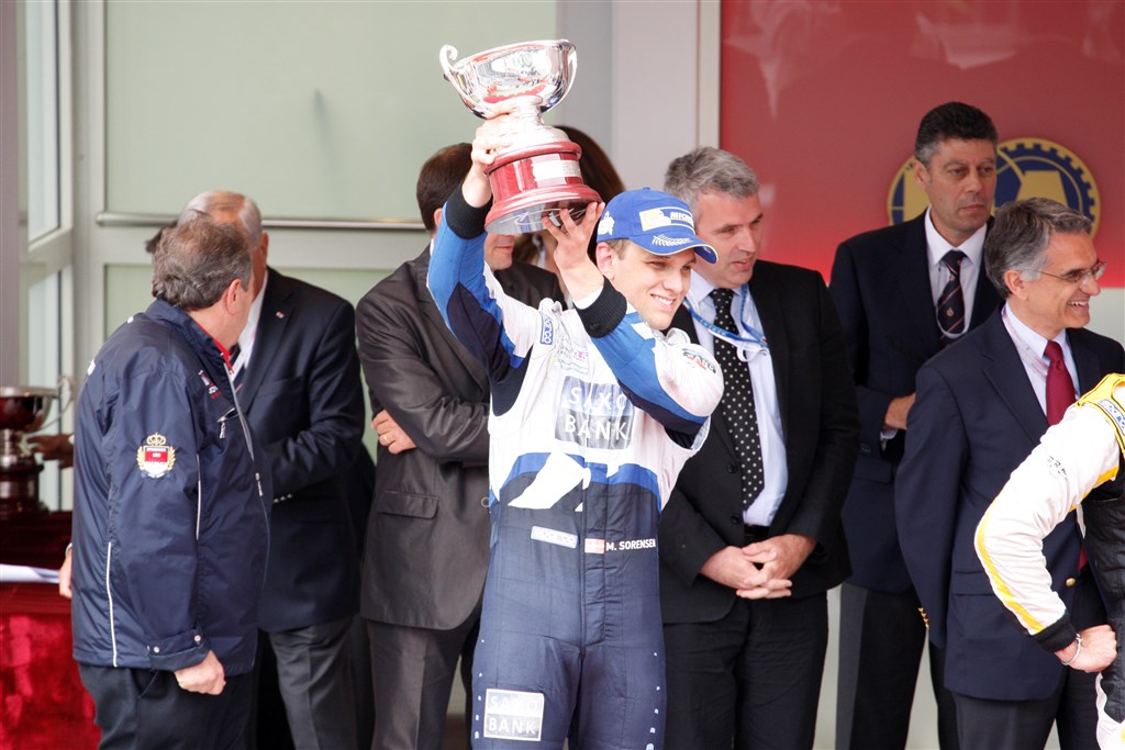 Marco Sørensen på podiet i Monaco